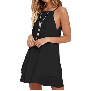 Chiffon Halter Mini Dress